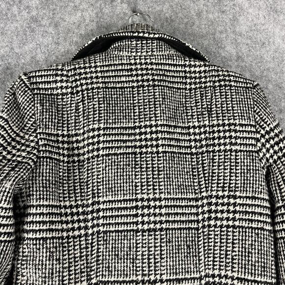 Banana Republic Wool Blend Coat Womens 6 Tall Houndstooth Double Breasted Preppy - Picture 11 of 14